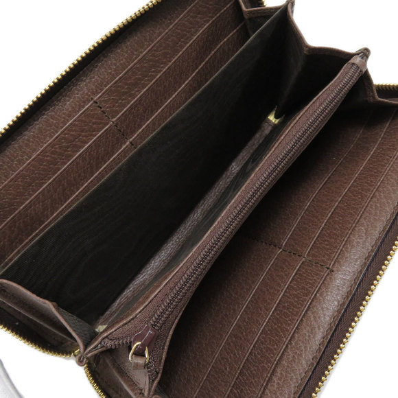 Gucci Round Zipper GG Sherry Line Long Wallet With Coin Purse Leather - Picture 4 of 10